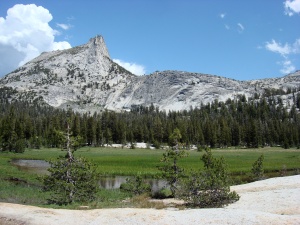 View from Lower Cathedral Lake, near Tuolumne Meadows